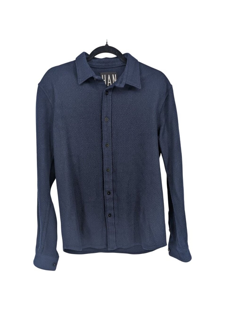 Han Wool Viscose Button Up‎ Shirt Minimalist Smart Casual Overshirt Cozy XLarge
